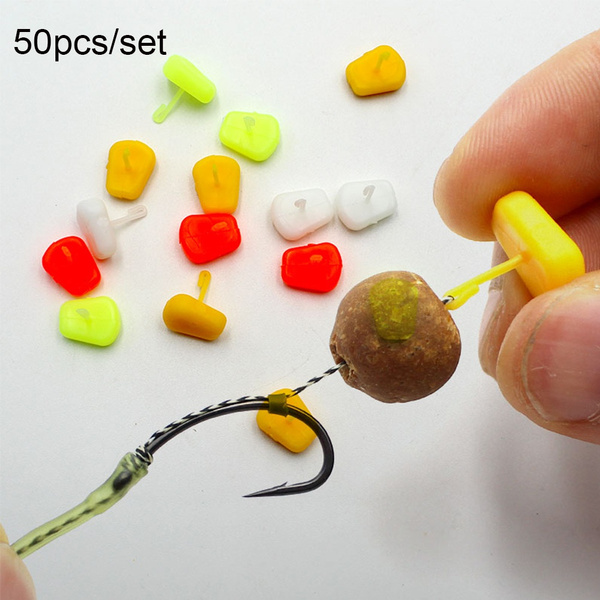 50PCS High Quality Carp Fishing Accessories Boilies Bait Stopper With Micro Fishing  Hook Outdoor Sports Pop UP Stop Ronnie Rig Carp Fishing Hair Chod Corn Bait Hook  Stops Beads