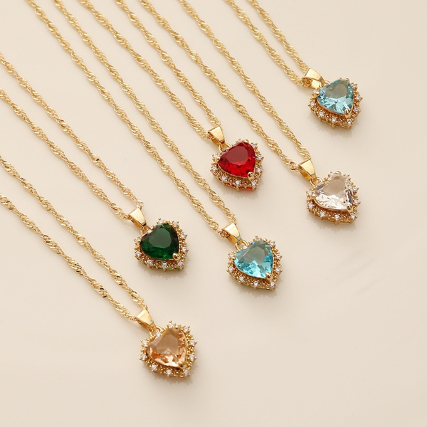 Carmine Maroon Gemstone with Golden Necklace – Deara Fashion Accessories