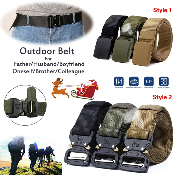 Adjustable Men Military Belt Buckle Combat Waistband Tactical Rescue Rigger Tool 