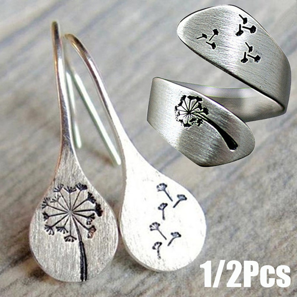 sterling silver dandelion earrings