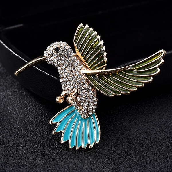 Cute Hummingbird Brooch Collar Pin Pin Women Suit Sweater Diamond Animal  Bird Accessories Brooches