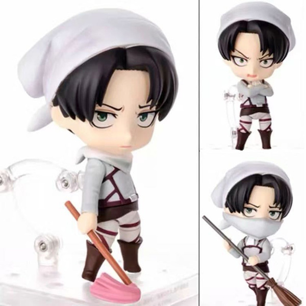 10cm Anime Attack On Titan Figure Levi Ackerman Figurine Cleaning Ver 417 Pvc Action Figure Collectible Model Toys For Kids Wish