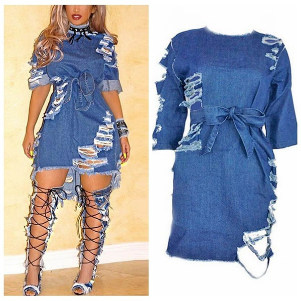 Asymmetrical Jean Dress