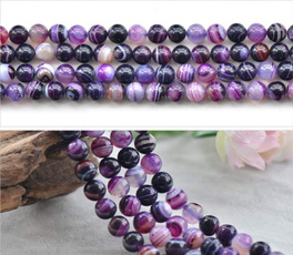 purplestripeagateroundbead, purplestripeagateearringbead, Jewelry, Jewelry Making