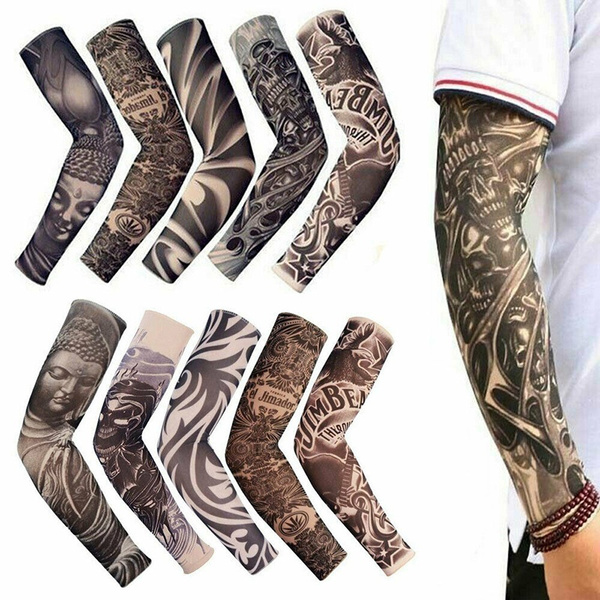 Tattoo Cooling Arm Sleeves Cover Basketball Golf Sport Uv Sun Protection Sleeves Wish