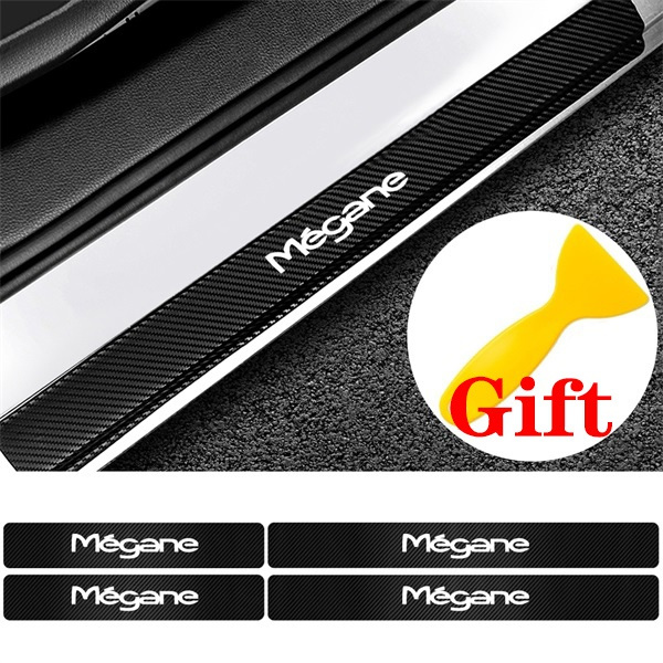 4PCS Car Stying 3D Carbon Fiber Car Door Scuff Plate sticker Decal ...
