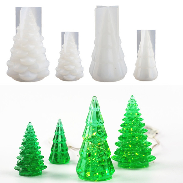 Moldes de luz del árbol de Navidad cristal Moldes de Resina Epoxi Molde epoxy casting