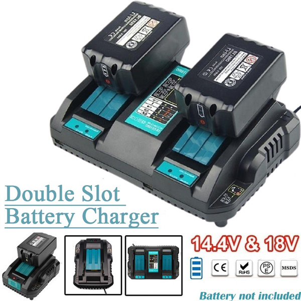 Double Slot Lithium Battery Charger For Power Tool Li Ion Battery Rapid Charging Station 3a 14 4v 18v For Makita Electric Tool Bl10 Bl1430 Dc18rc Dc18ra Us Eu Uk Au Plug Geek