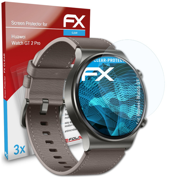 atFoliX 3x Screen Protector compatible with Huawei Watch GT 2 Pro