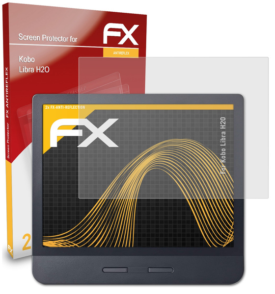 atFoliX 2x Screen Protector compatible with Kobo Libra H2O matt&shockproof  Protector Film
