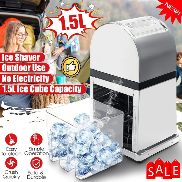 Stainless Steel Ice Crusher Shaver Machine Durable Crushed Ice Maker Easy  Clean 