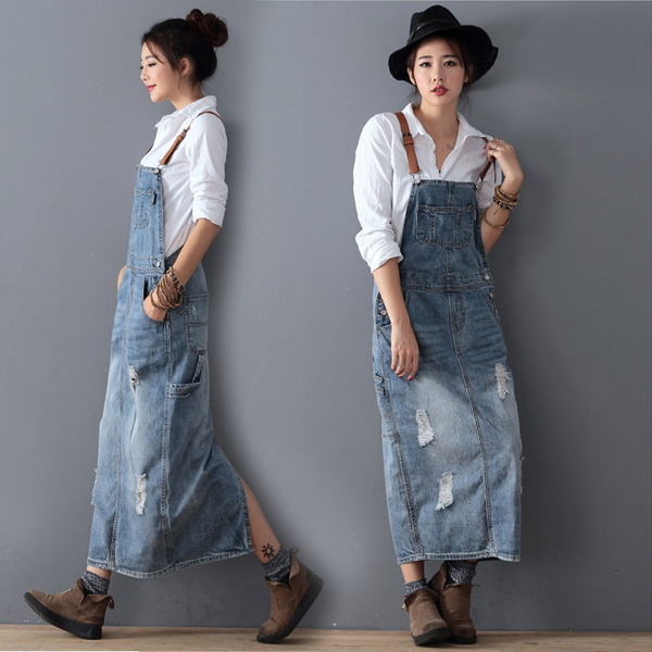 Amazon.com: Agnes Orinda Plus Size Denim Overall Dress for Women Distressed  Suspender Pinafore Dresses with Pockets 1X Dark Blue : Clothing, Shoes &  Jewelry