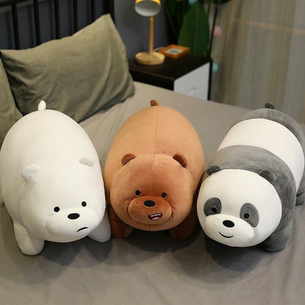 3pcs We Bare Bears Plush Stuffed Dolls Animal Toy Panda Bear Ice Bear Brown Bear Soft Doll