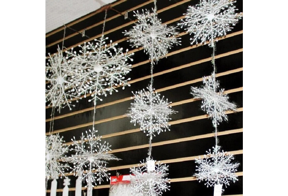 30 Pcs Christmas Artificial Snowflake Christmas Tree Decor Snow Fake  Snowflakes Christmas Decorations