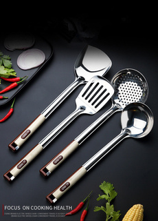 Steel, Kitchen & Dining, spatulaspoonfryingshovelcolander, kitchenutensilscookwarecookaccessorie
