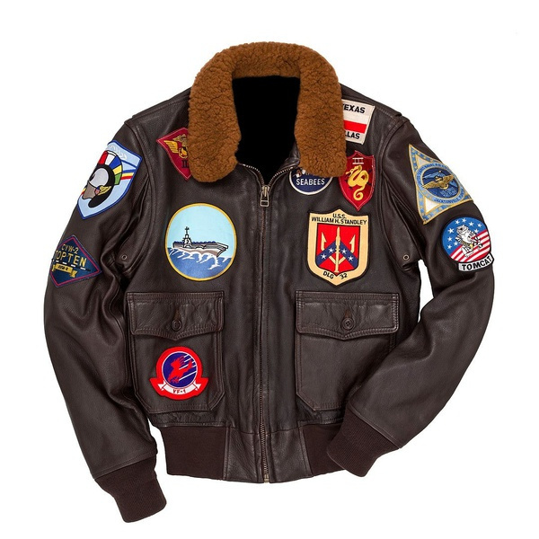 Mens Top USAAF G1 Aviator Pilot Cruise Fur Collar Brown Bomber PU/Real Leather Jacket