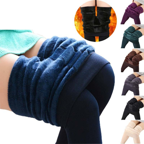Fashion Women Fleece Lined Thick Warm Pants Winter Pants Stretch