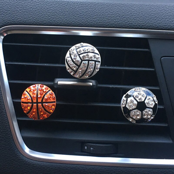1 pc Auto Interior Decor Diamond Soccer Basketball Vent Clip Car