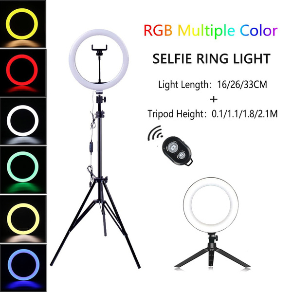 Led Colorful Ring Light Tripod Usb Selfie Light Ring Lamp Big Rgb Light Stand 