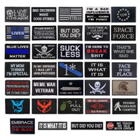 Skull Embroidered Patch Tactical Funny Military Slogan Sticker Decal ...