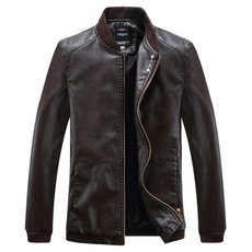 Stand Collar, Casual Jackets, bikerjacket, pujacket