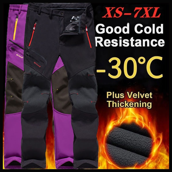 Generic Winter Hiking Pants Men Women Waterproof Fleece Warm Trousers  Outdoor Warm Softshell Fleece Pants Trekking Camping Skiing Pants