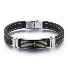 black bracelet, Steel, Moda, Joyería de pavo reales
