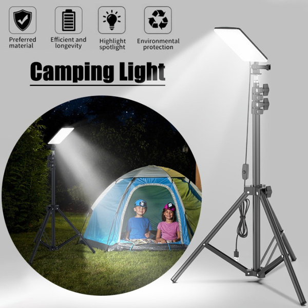 Portable Camping Light with Stand Adjustable Telescoping Metal