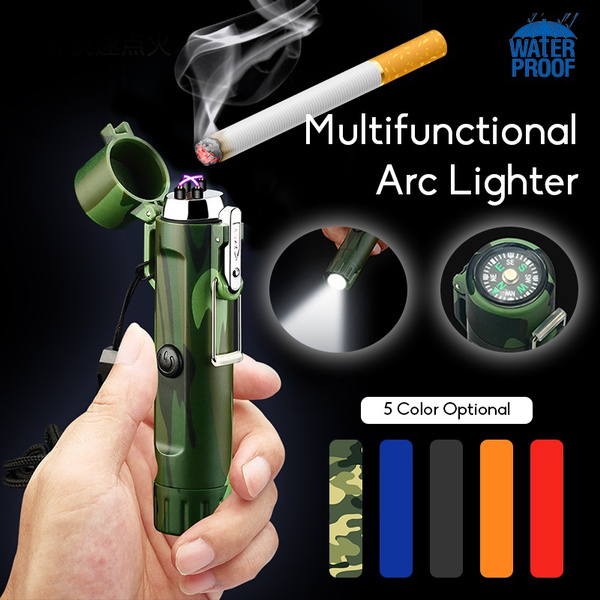 Arc Usb Lighter Camping Outdoor Survival Plasma Lighter With Flashlight