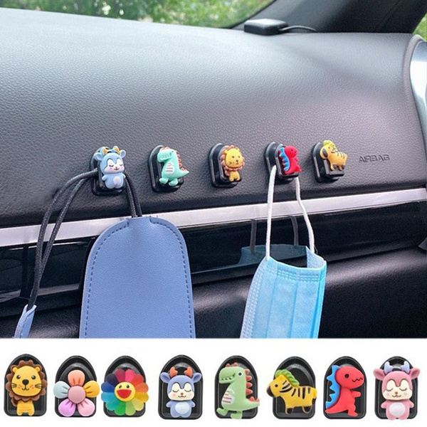8スタイルクリエイティブかわいいカースティッキーフック多機能ミニスモールフックカーシートバックフックカーアクセサリー Wish