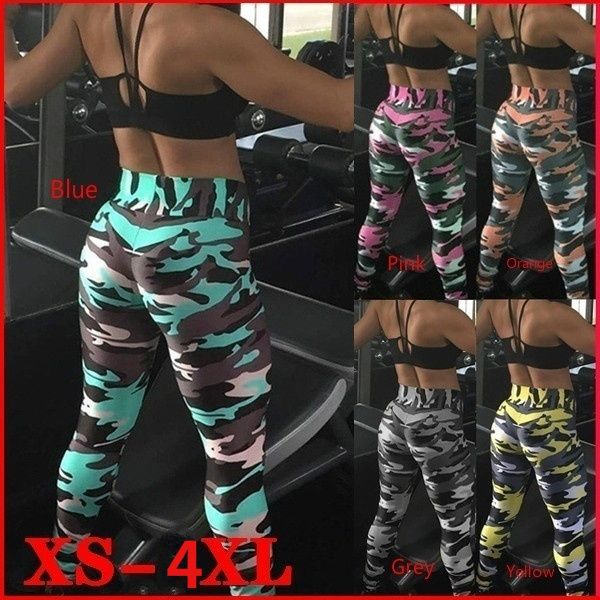Blue Camouflage Leggings, Gym, Fitness & Sports Clothing