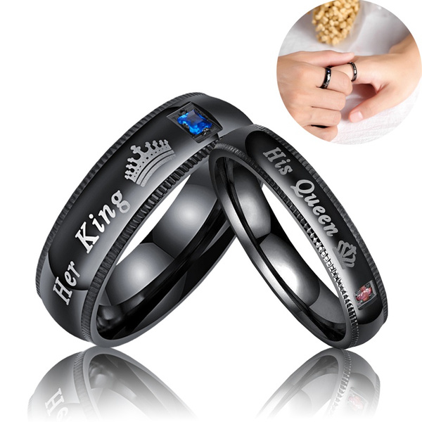 King and queen rings on sale black