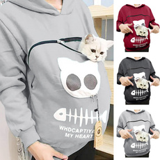 ladieshoodedsweater, catprintedsweater, hooded, Winter