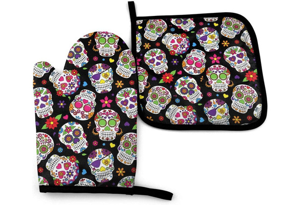 day of the dead oven mitts