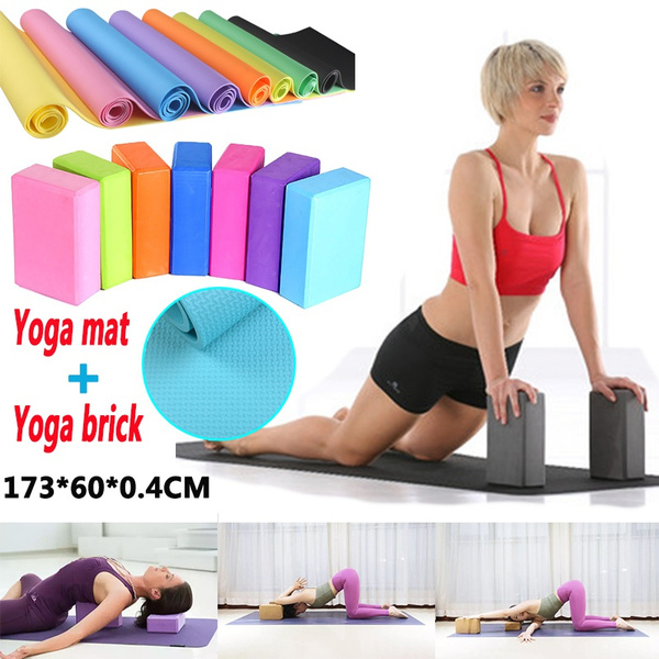 173x60×0.4cm PVC Yoga Mat Anti-Slip Blanket PVC Gymnastics Sports Healthy  Weight Loss Fitness Exercise Mat Gymnastics Mat Ladies Sports Yoga Mat Yoga  Brick Fitness Mat