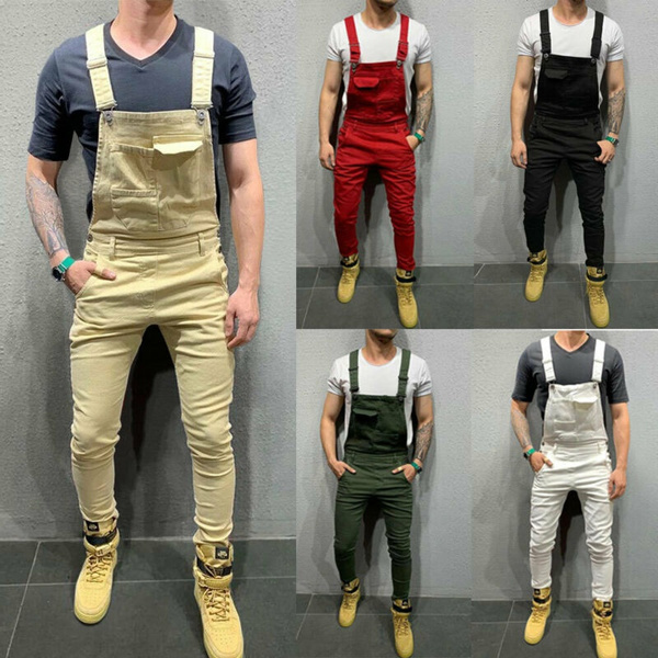 Male hot sale denim dungarees