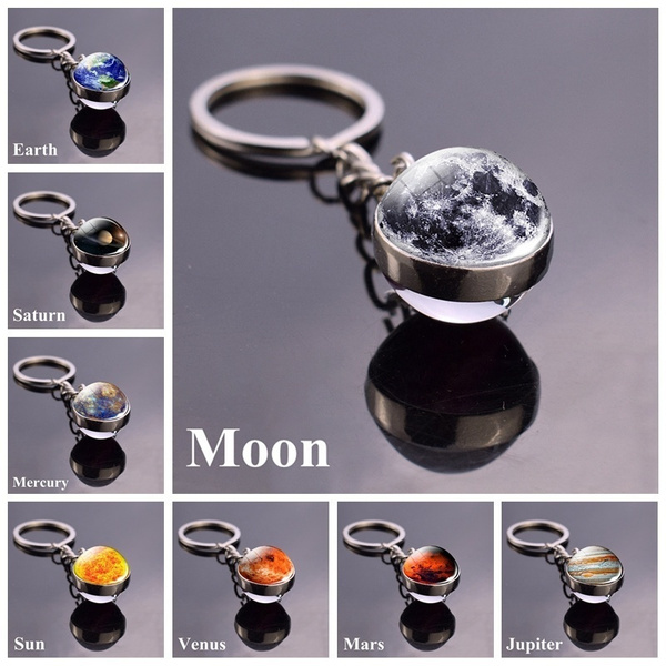 Solar System Planet Keyring Galaxy Nebula Space Keychain Moon Earth Sun ...