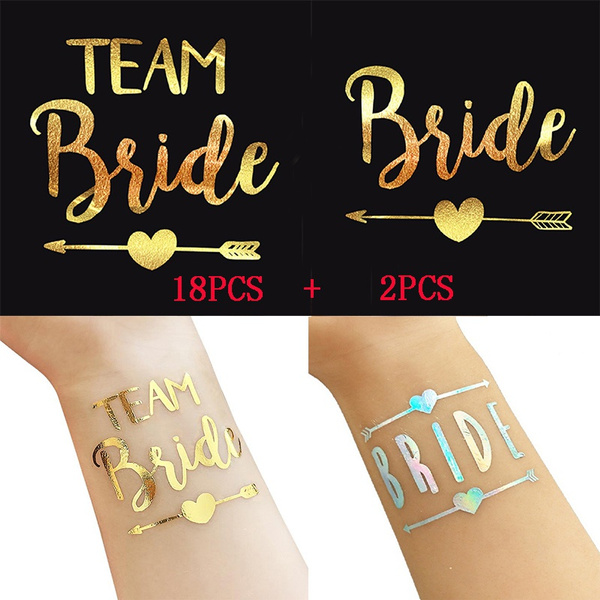 20PCS Team Bride Bride Tribe Tattoo Wedding Bachelorette Party Flash  Temporary Tattoo Groom Bride Shower Tattoos Party Supplies | Wish
