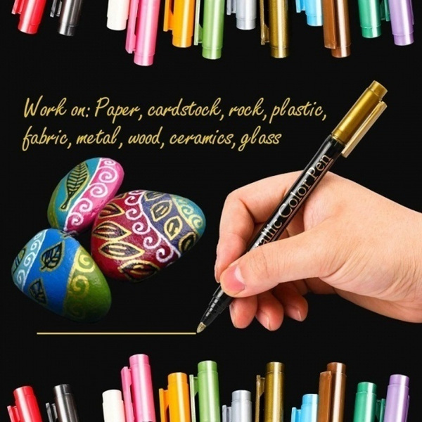 12 Colors Marker Pens DIY Craft Scrapbook Card Rock Painting Pens