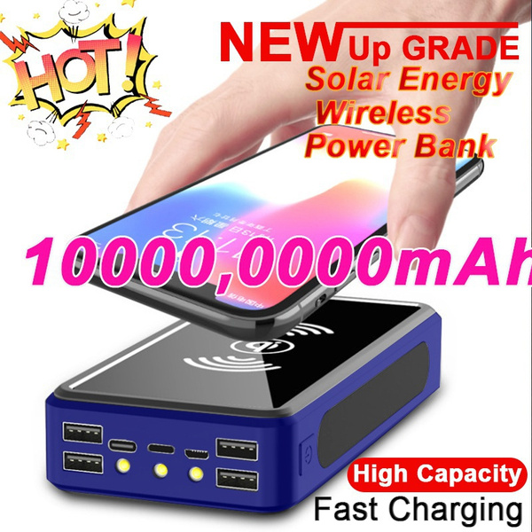 9V4A New 4USB Qi Wireless Power Bank 100,000,000mAh Solar Mobile Power ...