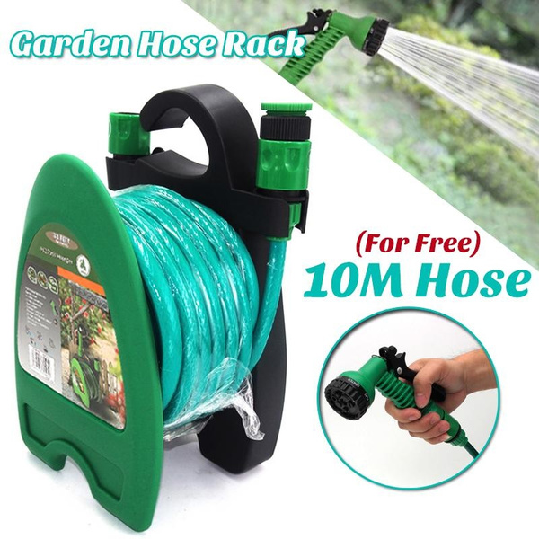 NEW 10m PVC Water Pipe Set Wall Mounted Hose Reel Rack Portable Plastic  Water Pipe Storage Clean Cast Hanger Garden Yard