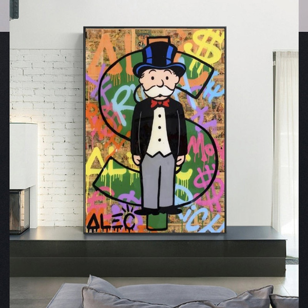 Graffiti Art Dollar Sign Canvas Painting Modern Poster Print Wall