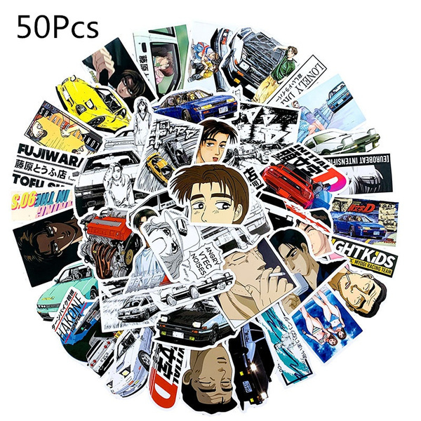  MUYINGZHUO Initial D Stickers 50PCS, Japanese Cartoon