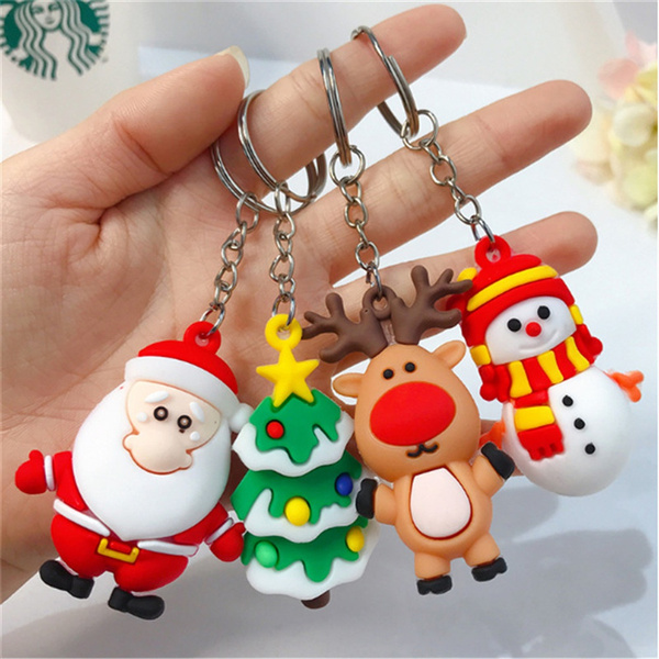 Xmas Christmas Key Chain Santa Claus Tree Chain Silicone Handbag Keyring Gift *1 Xmas Christmas Key Chain Santa Claus Tree Chain Silicone Handbag Keyring Gift *1
