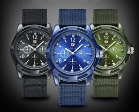 Blues, quartz, Waterproof Watch, Army