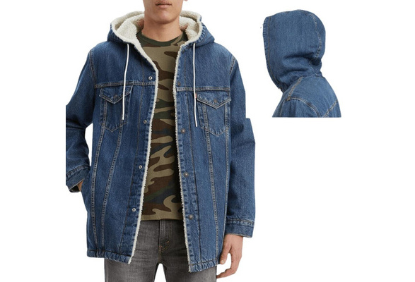 Big and tall hot sale sherpa lined denim jacket