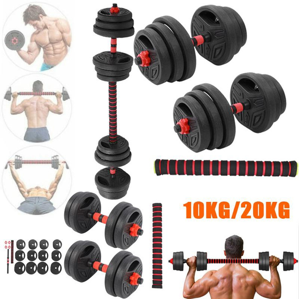 ADJUST FITNESS 10/20KG DUMBELLS PAIR OF WEIGHTS BARBELL/DUMBBELL BODY BUILDING 