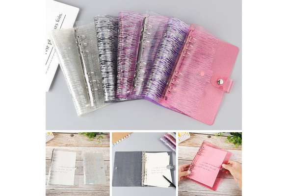 A5 A6 A7 Transparent Loose Leaf 6 Ring Binder Notebook Planner Diary  Cover