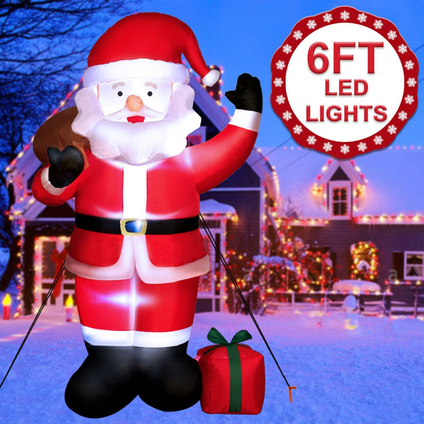 6ft Inflatable Christmas Santa Airblown Holiday Yard Outdoor Lighted Xmas Decor 