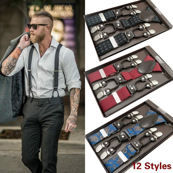 Button Suspenders Wide MenS Braces Solid Leather Vintage Pants Strap Mens  Belt for Trouser 120 35cm  Wish